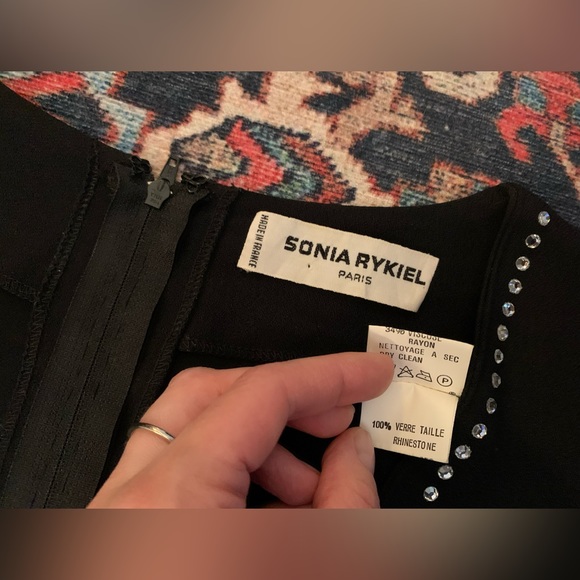 Vintage Sonia Rykiel rhinestone cocktail mini dress, size 38 Small/Medium - Picture 10 of 11